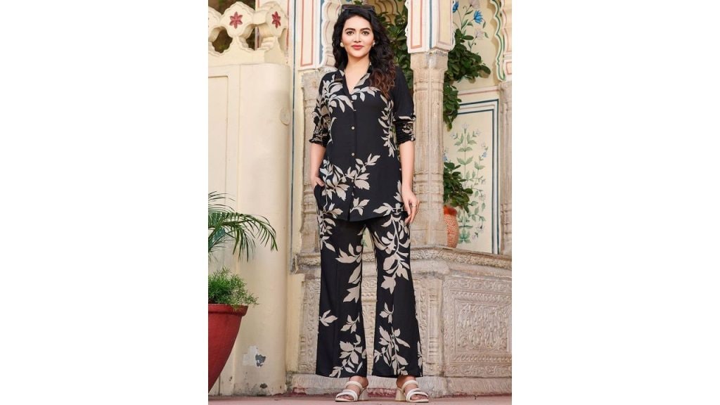 Moda Rapido Printed Three-Quarter Sleeves Shirt With Trouser