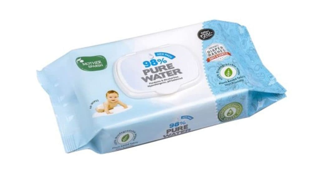 Mother Sparsh 60 Pcs Kids 98% Water Based Mild Scented Baby Wipes
