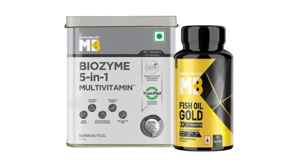 MuscleBlaze Set of Biozyme Multivitamin & Fish Oil Gold