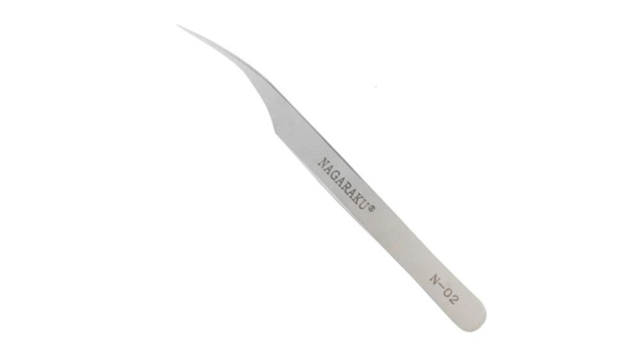NAGARAKU False Eyelash N02 Stainless Steel Non-Magnetic Dolphin Shape Tweezers