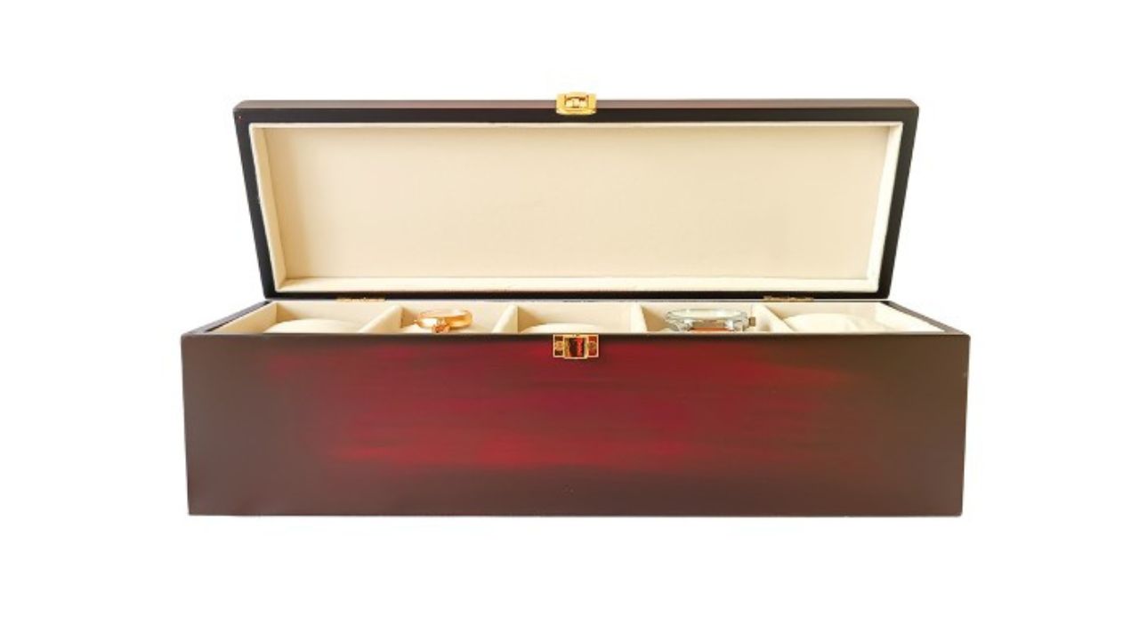 NESTED AURA Brown Classic Vintage 5 Slot Wooden Watch Organiser