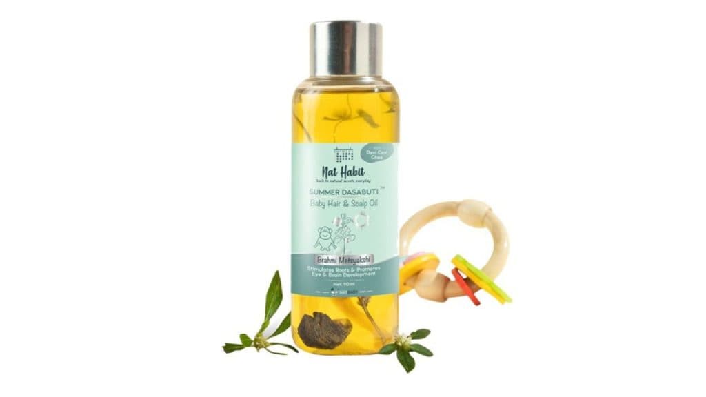 Nat Habit Summer Dasabuti Baby Hair Scalp Oil with Desi Cow Ghee - 110 ml