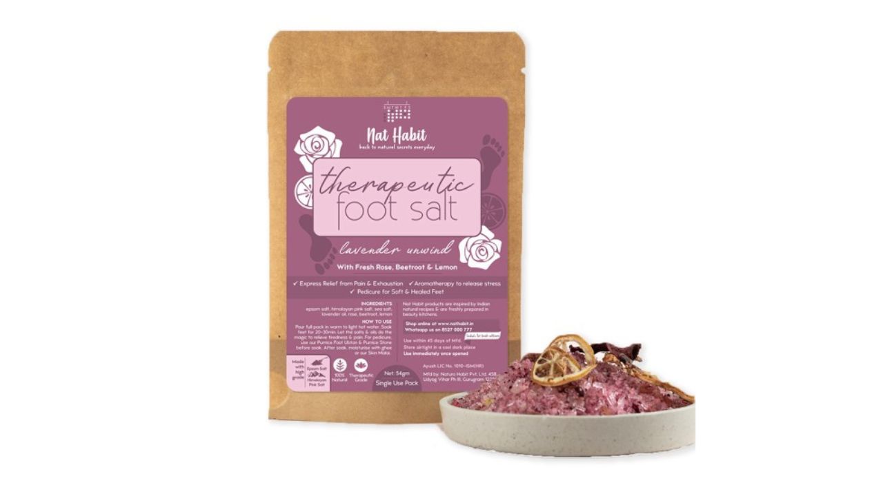 Nat Habit Therapeutic Set Of 4 Fresh Lavender Unwind Foot Salt
