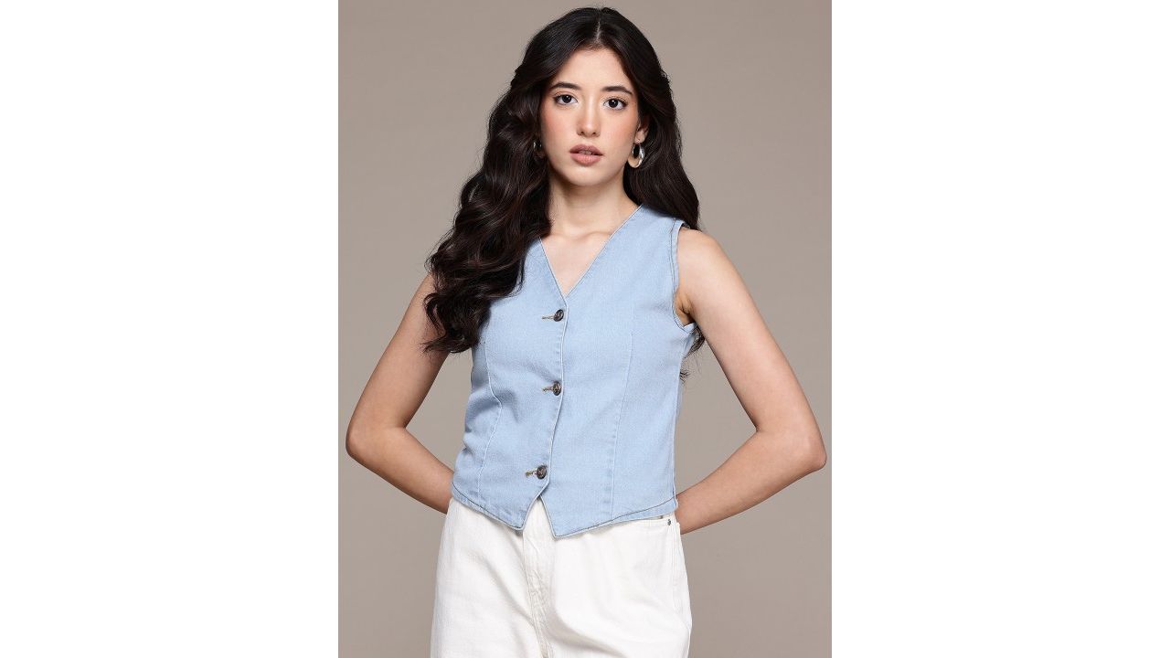 Nifty Denim V-Neck Waistcoat