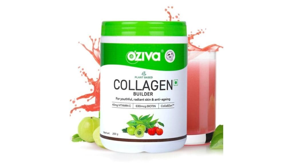OZiva Plant Based Classic Tangy Amla Collagen Builder with Biotin & Vitamin C - 200 g
