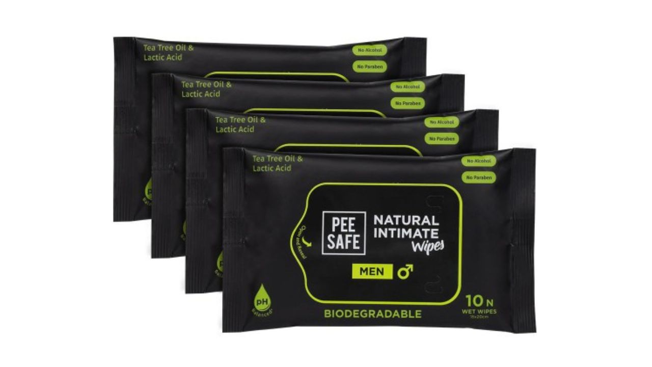 PEESAFE Men Set of 4 Natural Intimate Biodegradable Wipes
