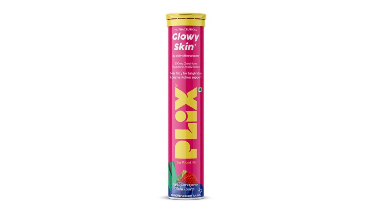 PLIX THE PLANT FIX Glutathione Fizzies with Vit C for Bright Skin-Strawberry-15 tabs