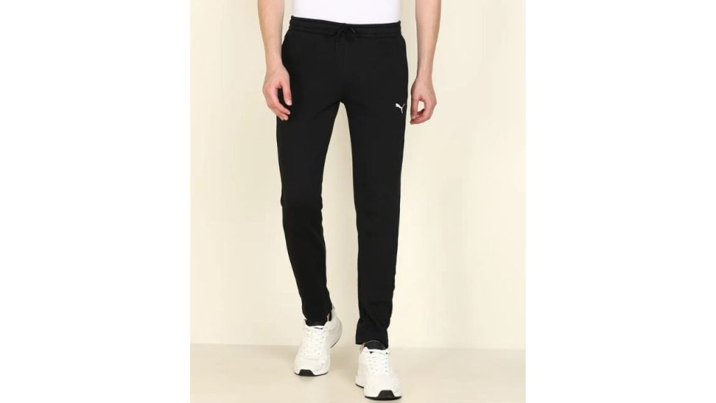 PUMA Zippered Sweatpants FL Men Solid Black Track Pants