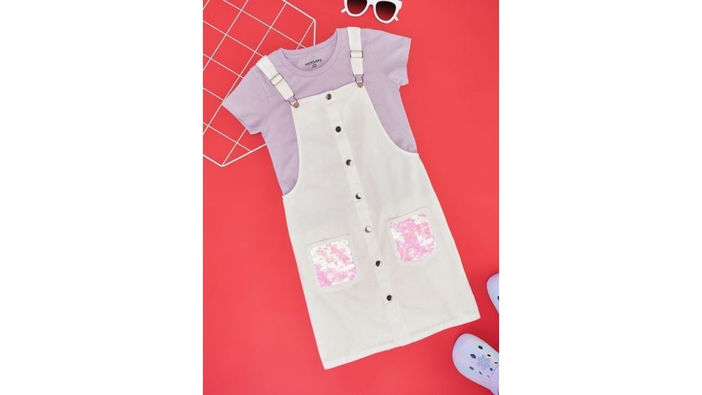 Pantaloons Junior Girls Pinafore Knitted Dress