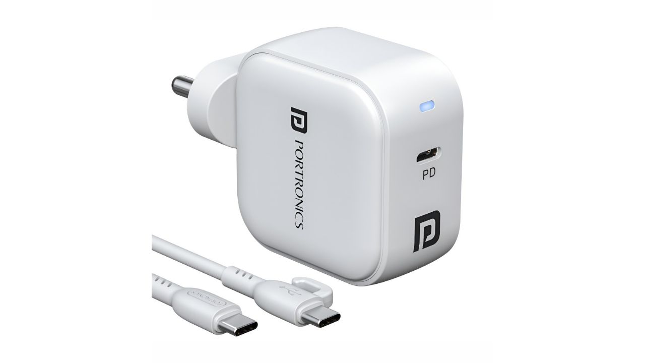 Portronics45W Adapto 45C Type C Super Fast Charger Adaptor With Type C Cable