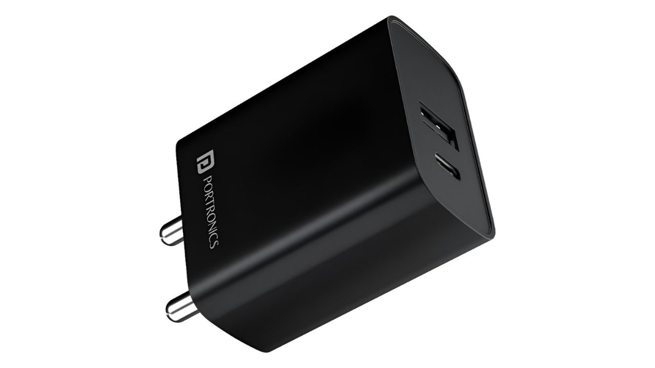 PortronicsUnisex Adapto 70 33W Fast Charger Adapter with Dual Output (USB + Type C)