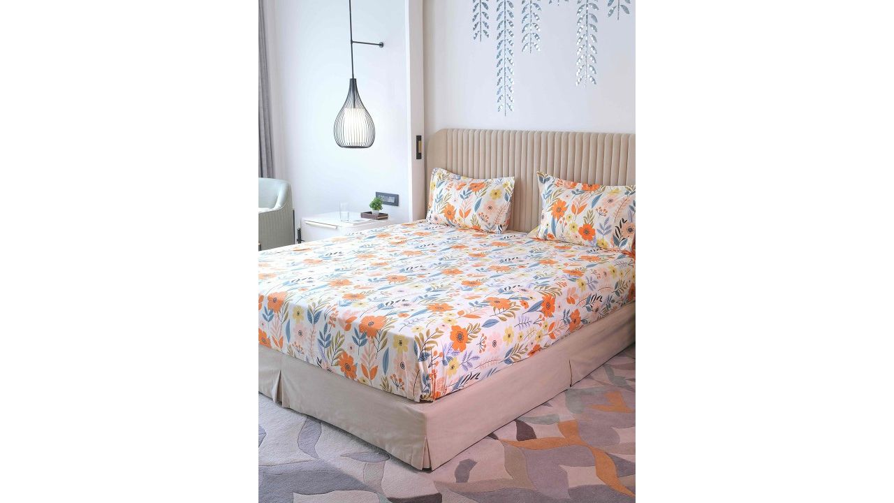 Pure Décor King Size Double Bed Bedsheet With 2 Pillow Covers 108in X 108in,274cm X 274cms