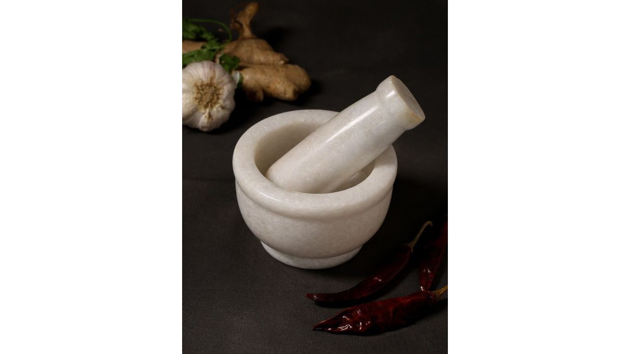 RDK White Marble Mortar & Pestle Set