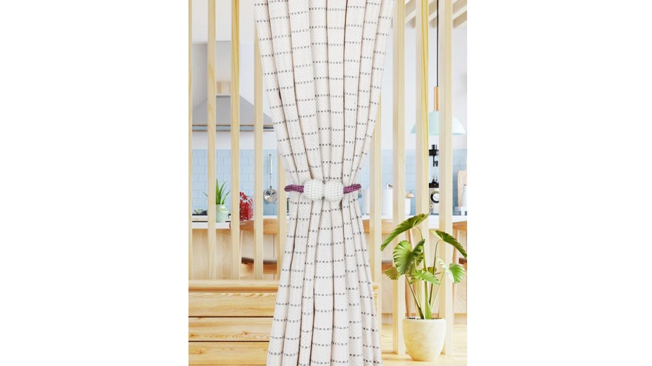 ROMEE Set Of 2 Purple Solid Magnetic Curtain Tiebacks Clips