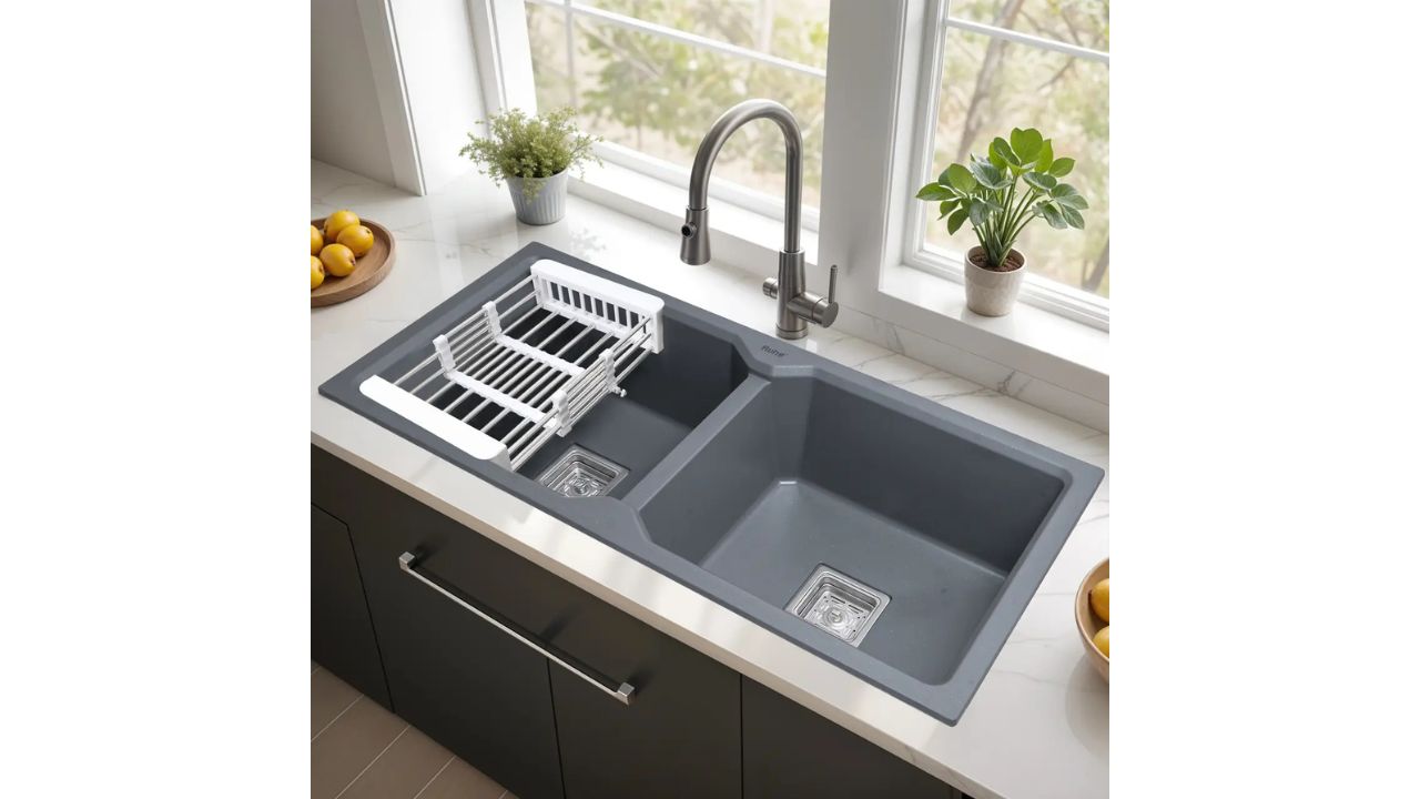 RUHE Quartz Double Bowl 37x18x9 inches Kitchen Sink