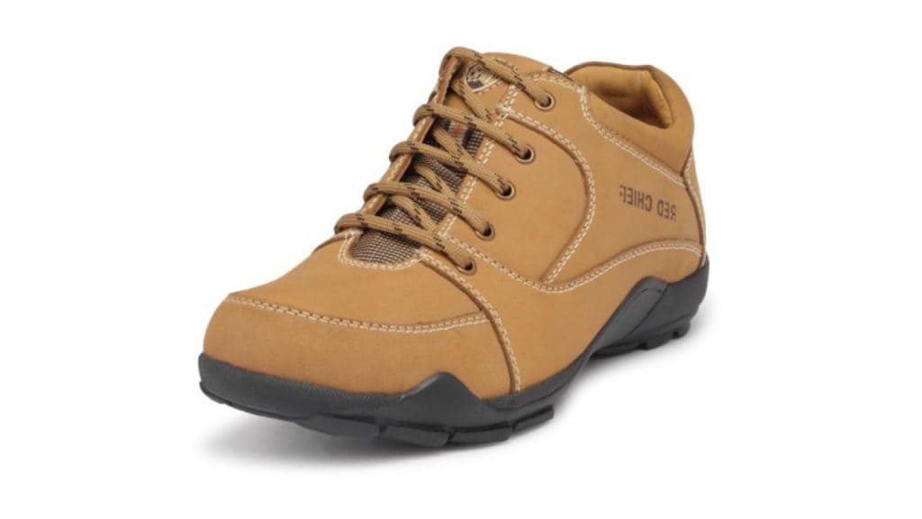 Red Chief Men Tan Brown Leather Sneakers
