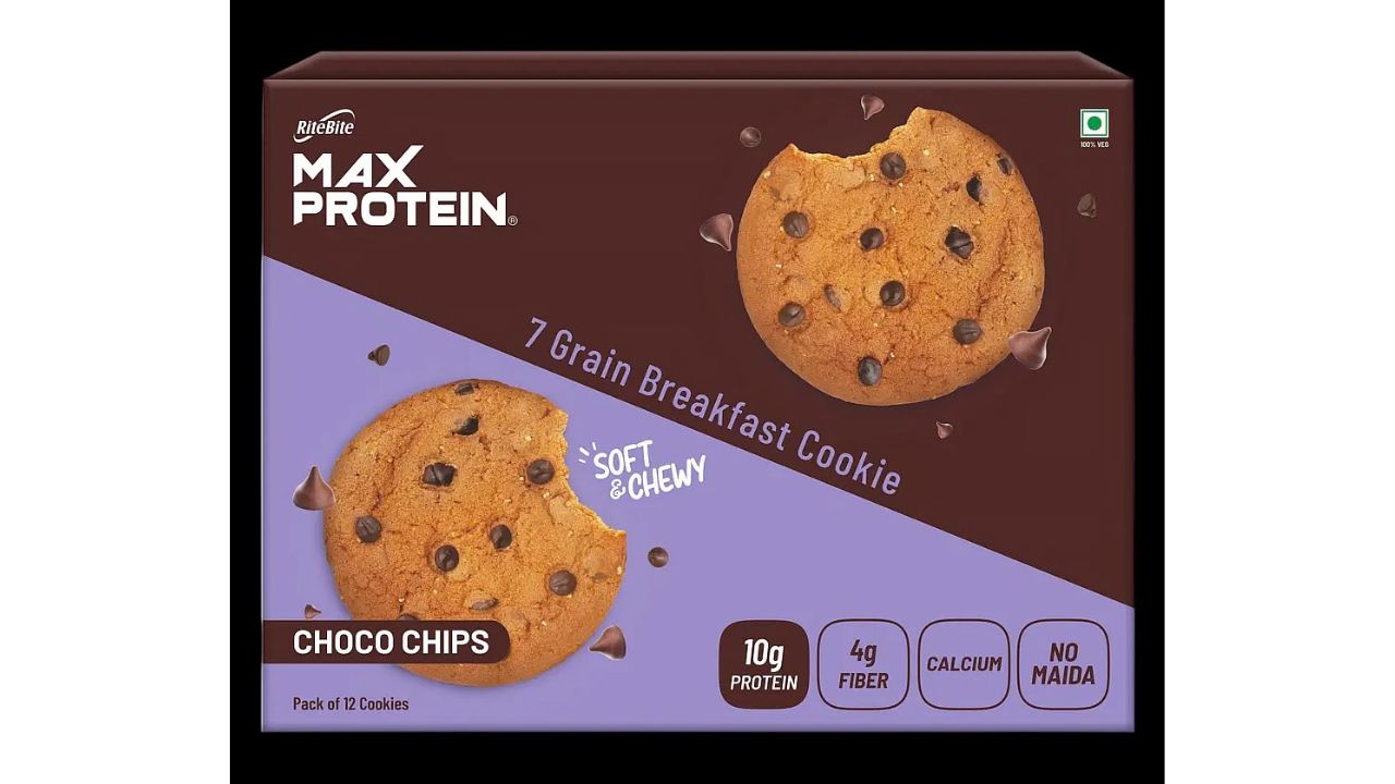 RiteBite Max Protein Cookies Choco Chips (Pack of 12), 660 g