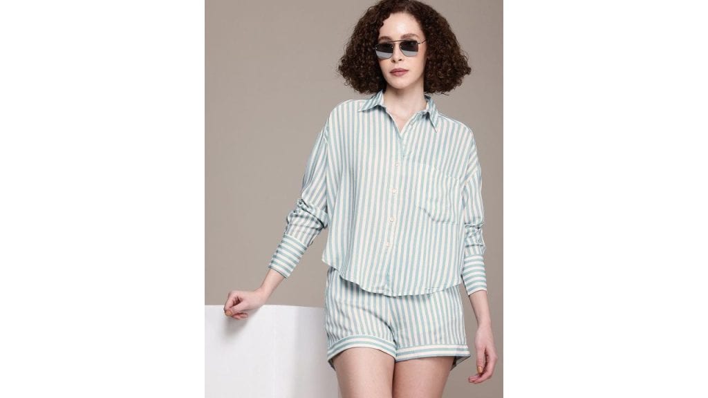 Roadster The Life Co. Women Printed Shirt & Shorts Co-Ords
