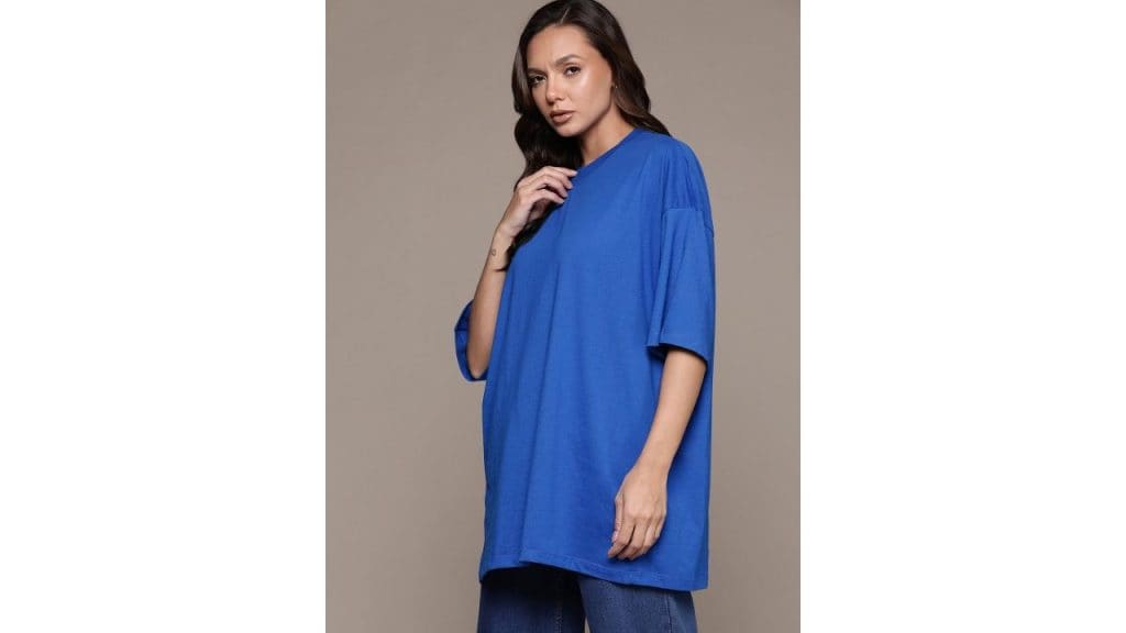 Roadster The Lifestyle Co. Drop-Shoulder Sleeves Oversized T-shirt