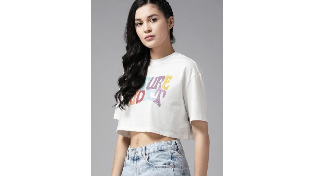 Roadster The Lifestyle Co. Typography Print Pure Cotton Boxy T-shirt