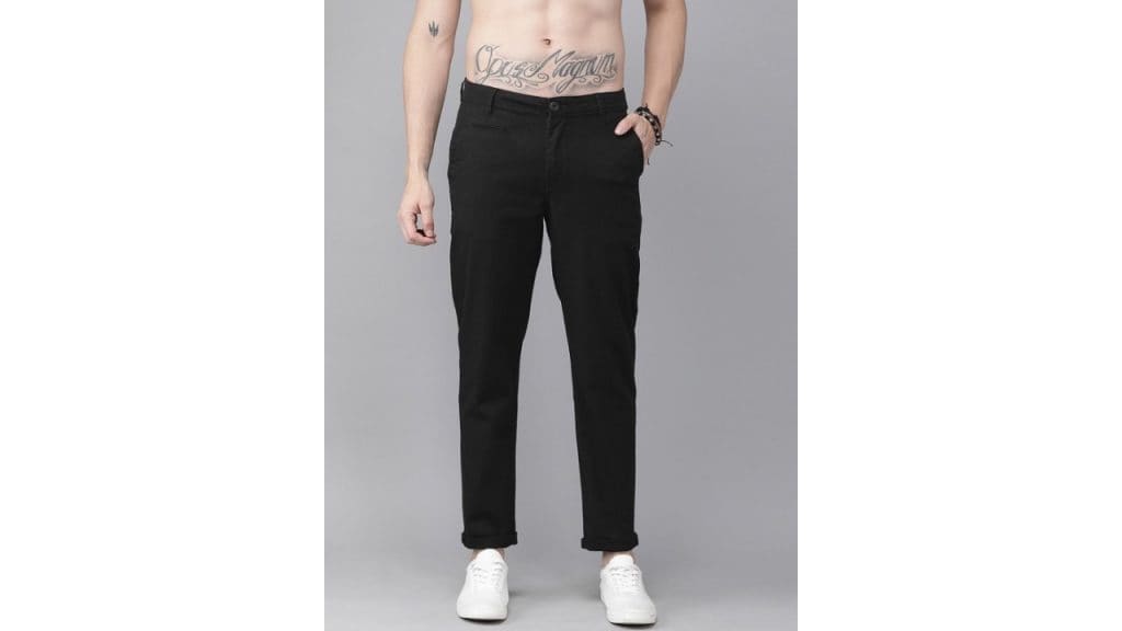 RoadsterMen Black RegularTrousers