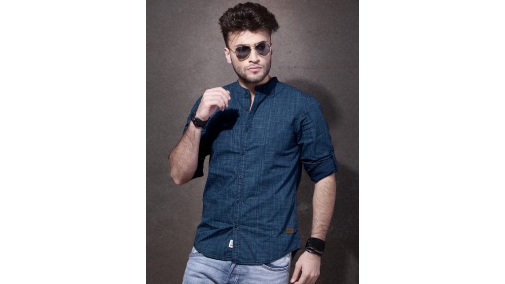 RoadsterMen Blue Printed Casual Shirt