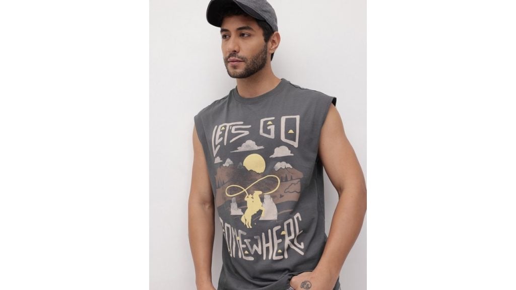 RoadsterThe Life Co. Printed Pure Cotton Relaxed Fit T-shirt