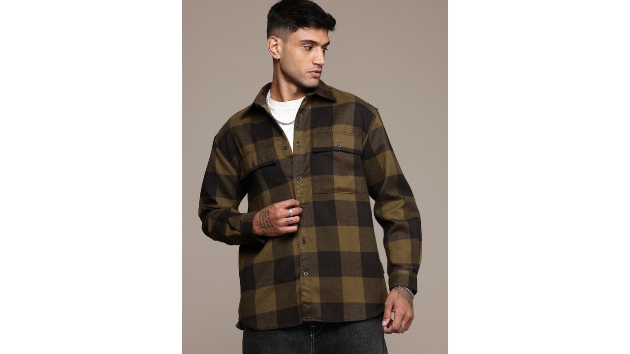 RoadsterThe Life Co. Relaxed Fit Buffalo Checked Casual Shacket