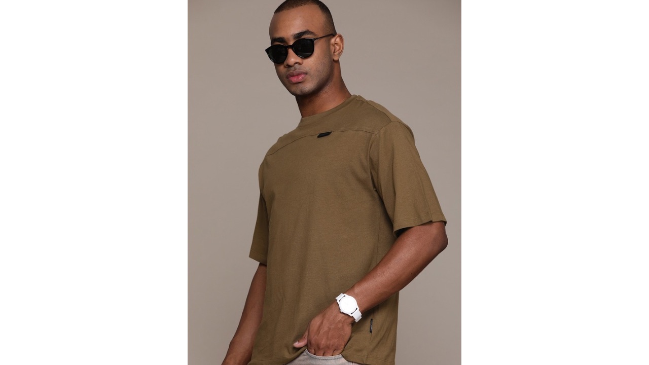 RoadsterThe Lifestyle Co. Relaxed Fit Pure Cotton T-shirt