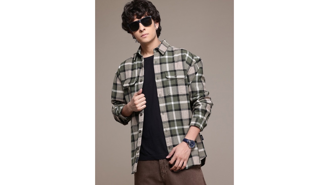RoadsterThe Lifestyle Co. Tartan Checks Casual Shacket