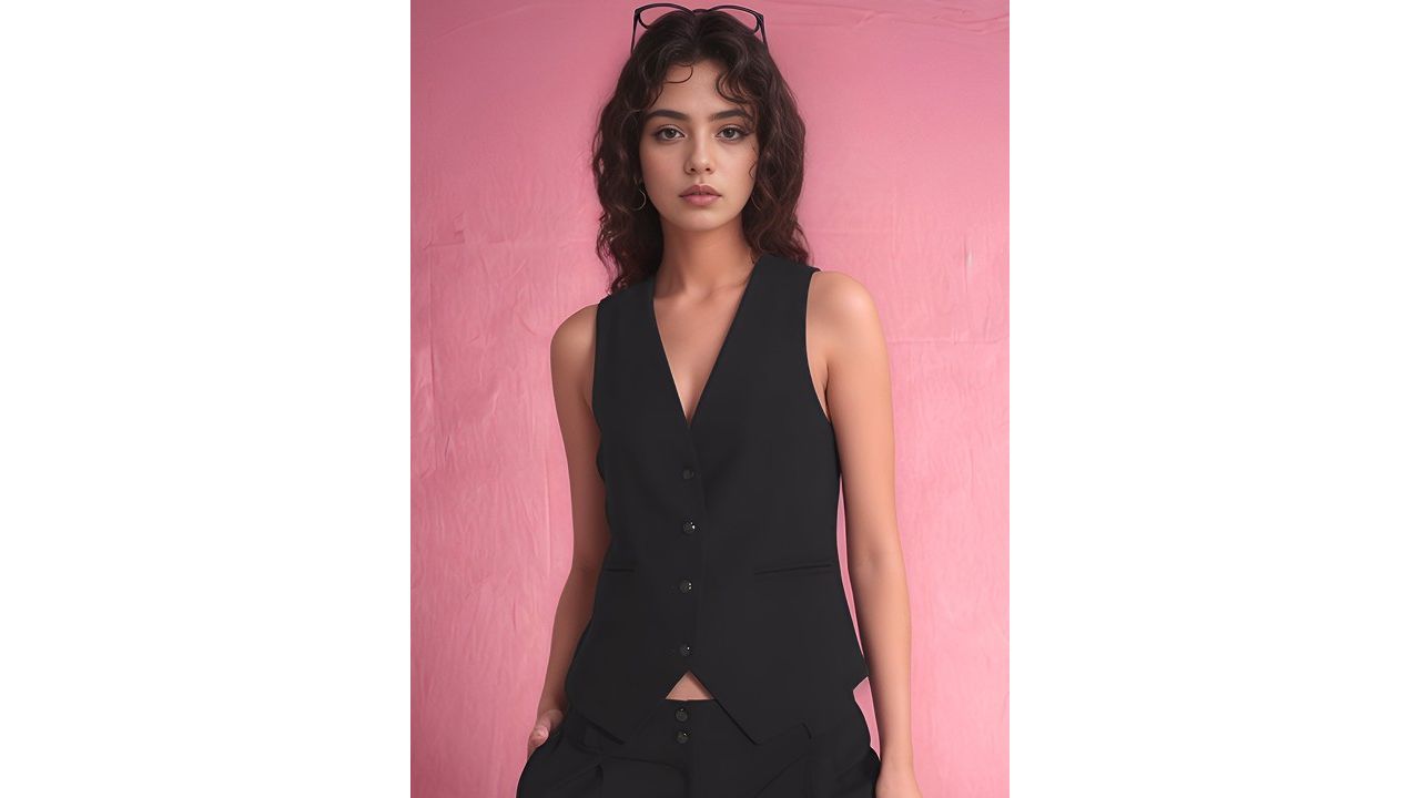 Rocksy Sleeveless V-Neck Slim-Fit Waistcoat