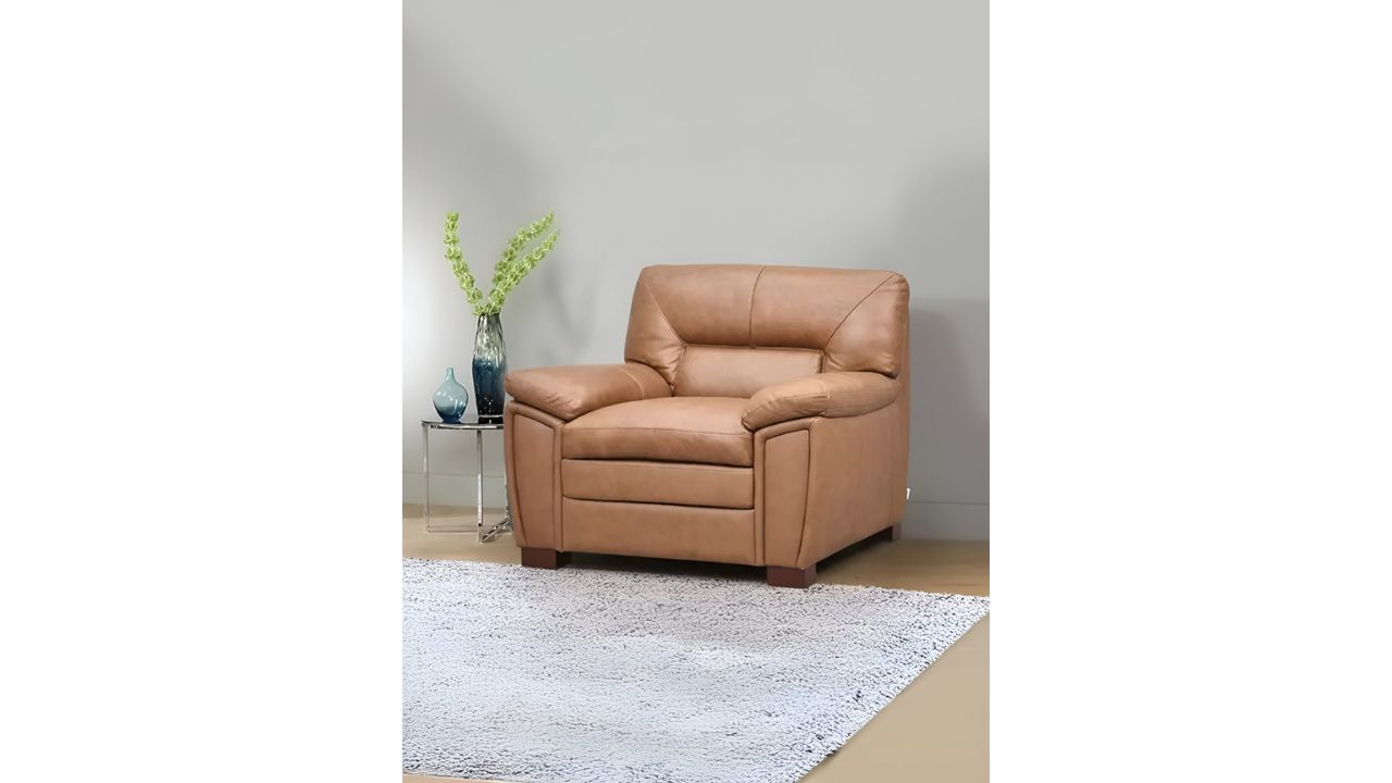 RoyaloakTexas Brown Leather 1 Seater Inflatable Sofa