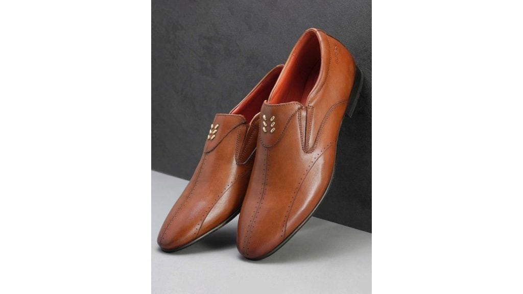 Ruosh Men Leather Formal Slip-On Shoes
