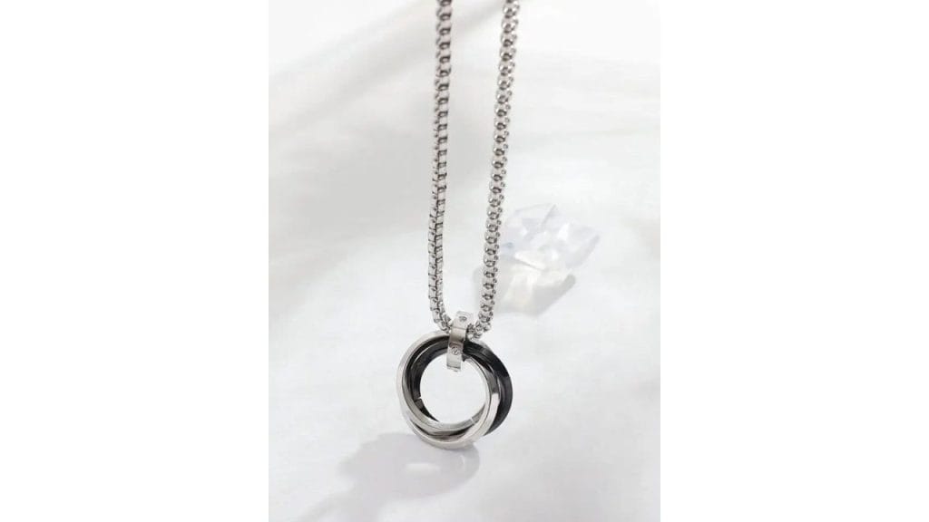 SALTY Multi Ring Stainless Steel Rocky Neck Chain for Men