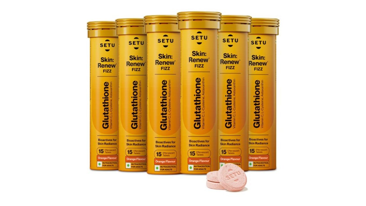 SETU Pack of 6 Skin Renew Glutathione 90 Effervescent Tablets for Glowing Skin - Orange