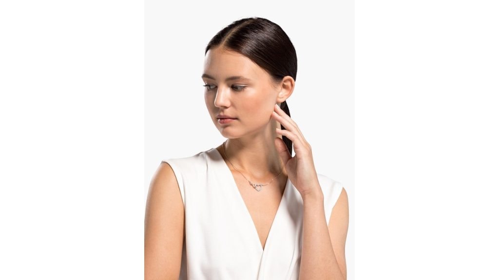 SWAROVSKIWhite Mixed Metal Finish Infinity Heart Necklace
