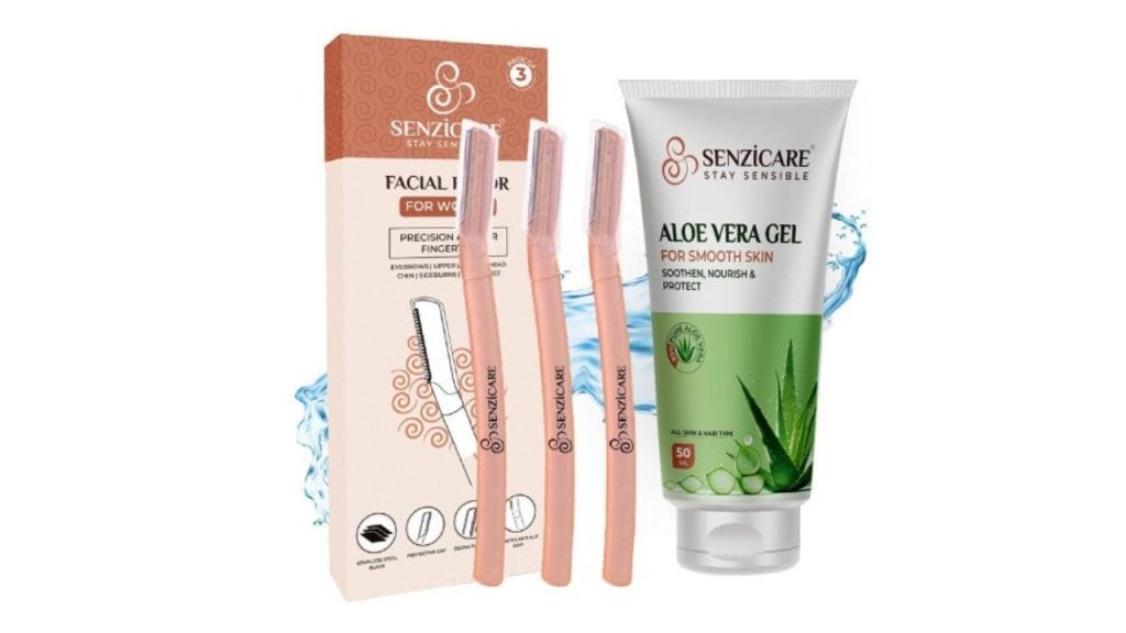 Senzicare Set Of 3 Facial Razor With Aloe Vera Gel