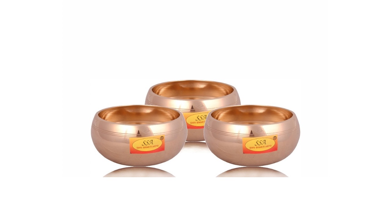 Shivshakti ArtsGold-Toned 3 Pieces Glossy Serving Bowls