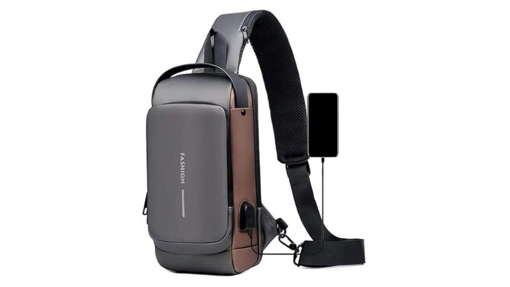 Soom Mart Black Men Shoulder Bag Black Golden And Grey 