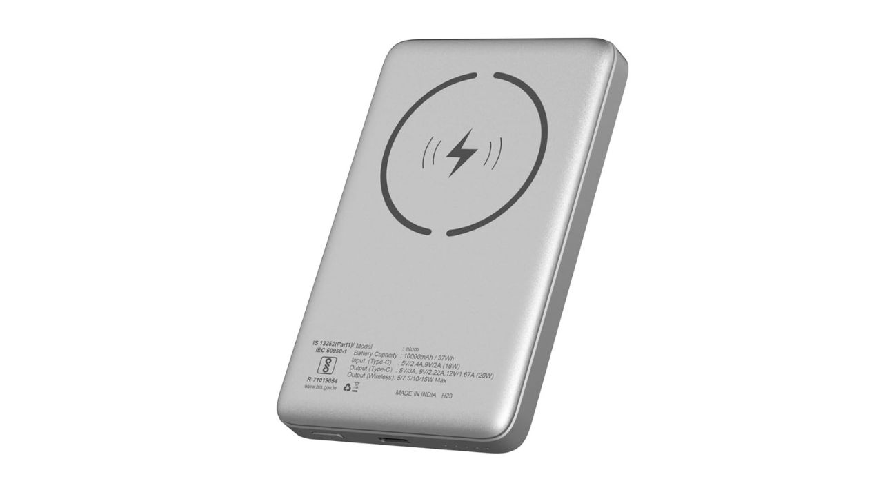 Stuffcool Alum 10000mAh Made in India Aluminium Metallic Magnetic Wireless Powerbank