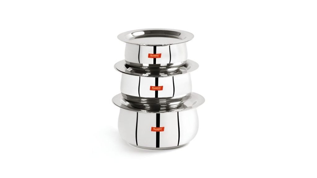 Sumeet Steel Stainless Steel Dishwasher Safe Tope 0.38L, 0.50L, 0.78L