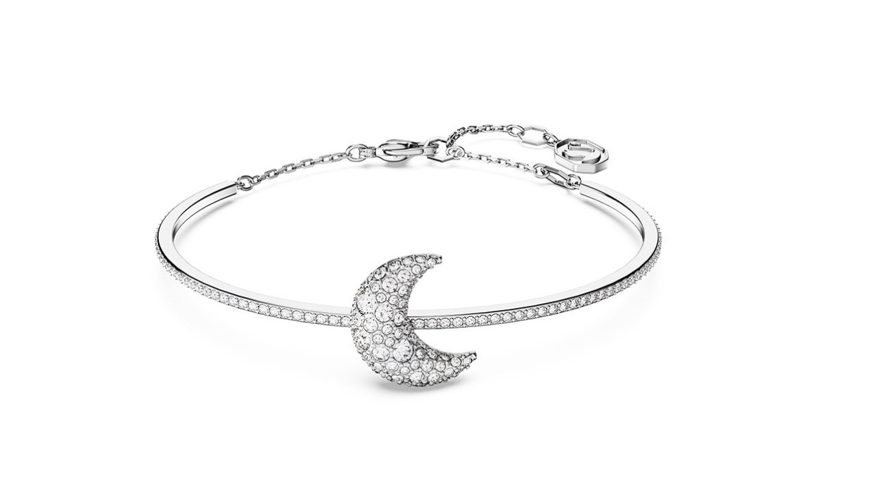 Swarovski White Rhodium Plated Moon Sublima Bangle