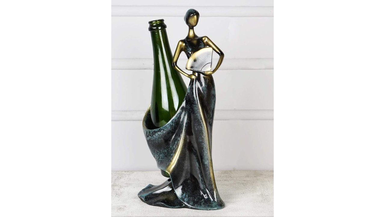 THE ARTMENT Green Belle Femme Antique Wine Bottle Holder