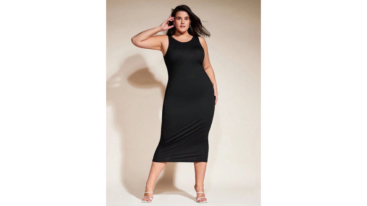 TOOCHKIWomen Plus Size Round Neck Bodycon Dress
