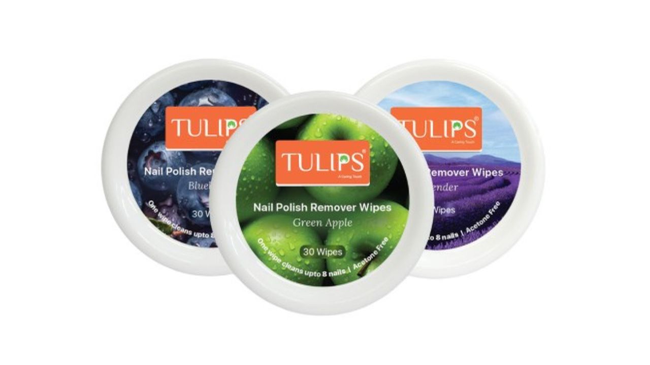 TULIPS Set Of 3 Acetone Free Nail Polish Remover Wipes