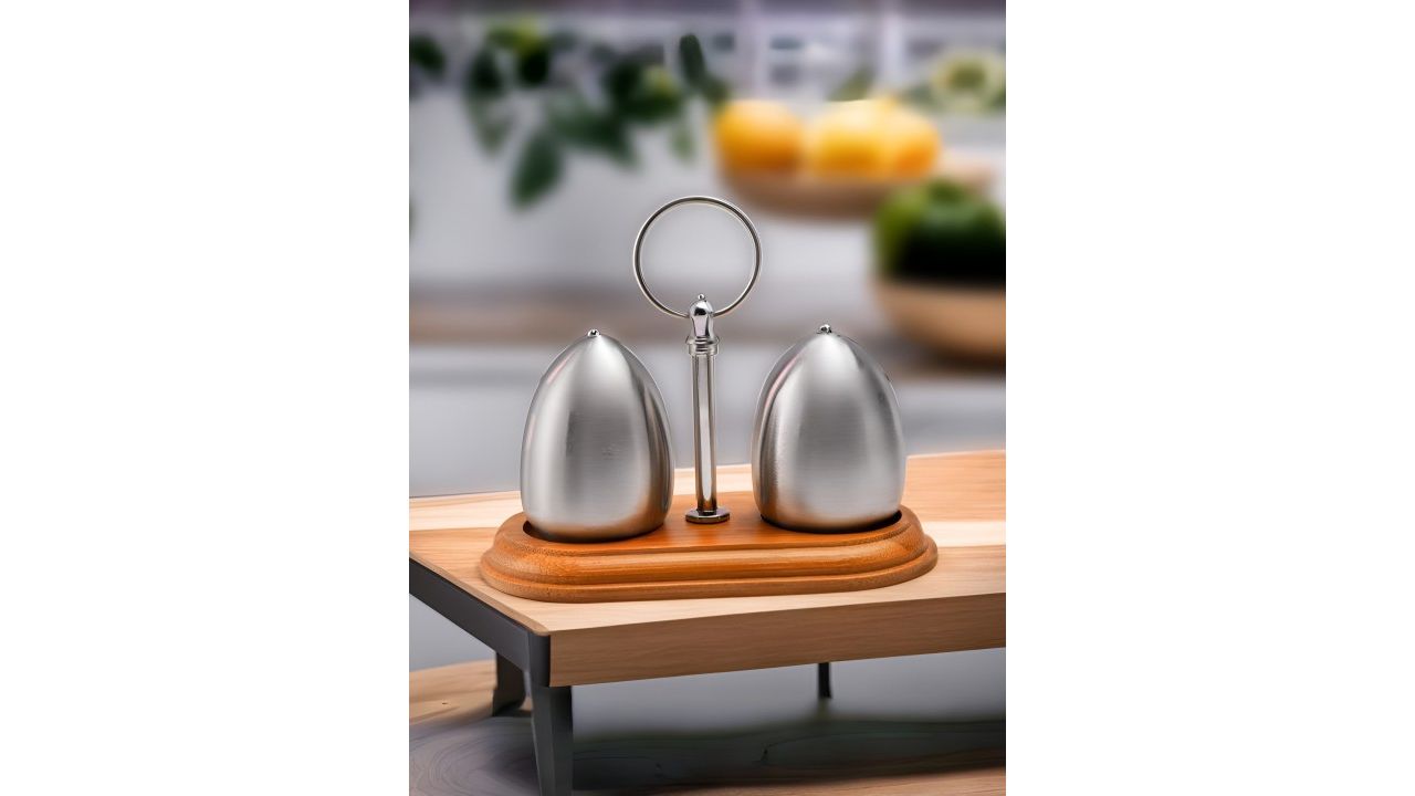 The Better Home 2-Pcs White Stainless Steel Salt & Pepper Shaker Set