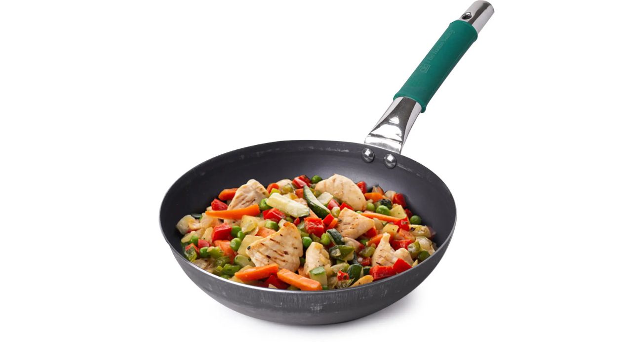 The Indus Valley Pre-Seasoned Light Iron Fry Pan with Silicone Grip - 9.8 inch