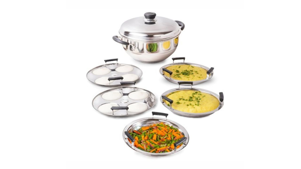 The Indus Valley Steel Stainless Steel Induction Base Idli Maker