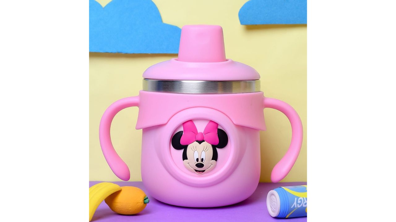 The Little LookersDouble Wall Insulated Sipper Bottle Cups with Straw