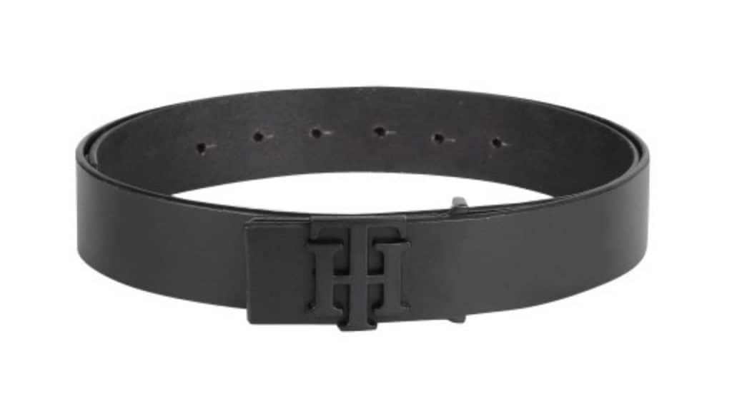Tommy Hilfiger Men Black Genuine Leather Solid Belt